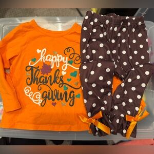 Thanksgiving Shirt and Polka Dot Flare Pant Set